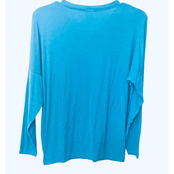 CABI LONG SLV PULL-OVER V-NECK TOP/T-SHIRT, WOMENS, L, SKY BLUE, RAYON/SPANDEX - Picture 5 of 11